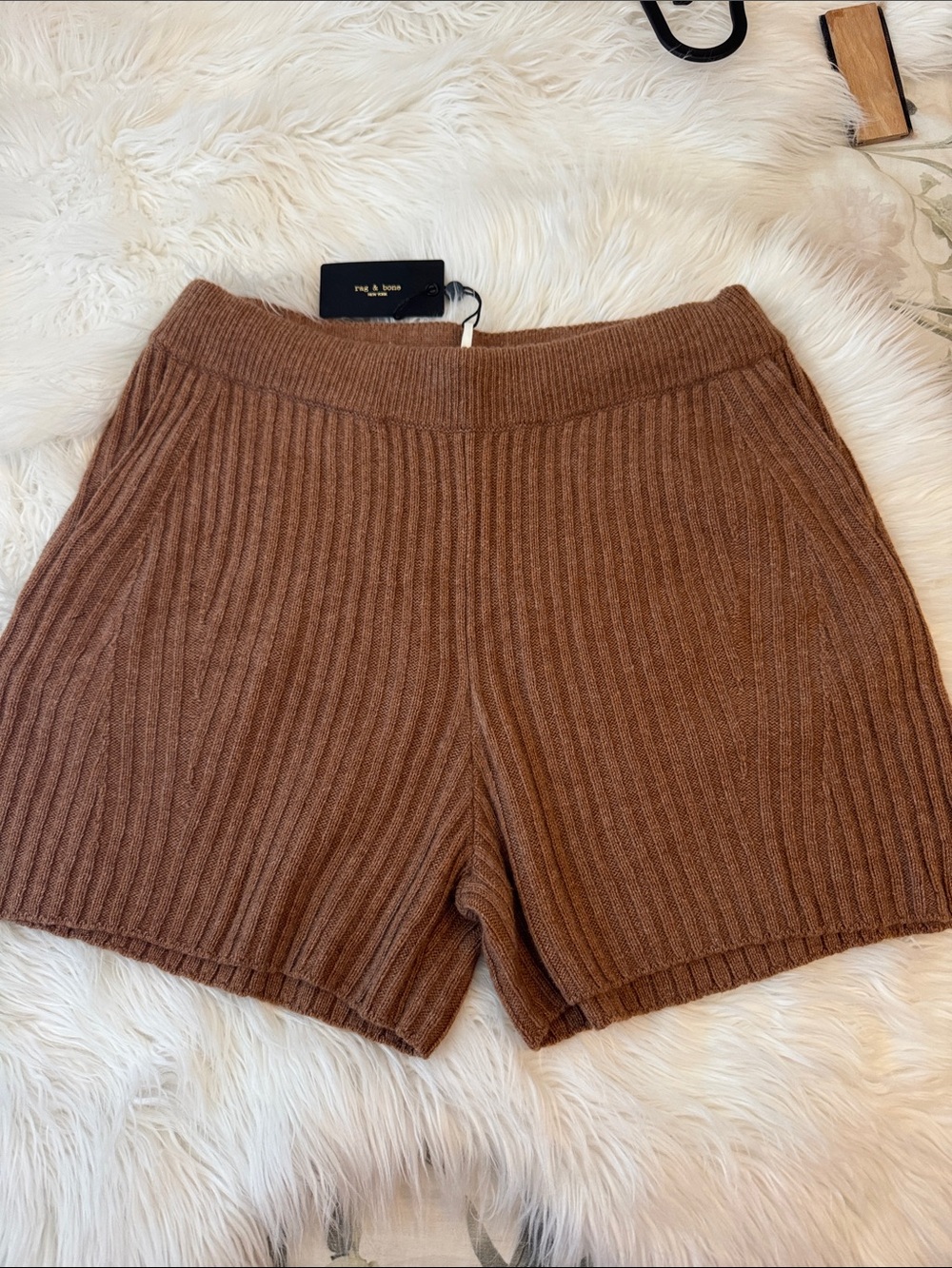Rag & Bone Ribbed Knit Brown Women's Shorts